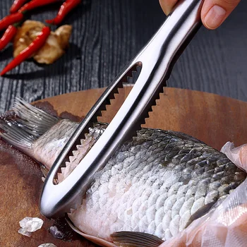 

Stainless Steel Fish Scaler Scale Remover Scraper Portable Seafood Fish Scales Removing Kitchen Tool
