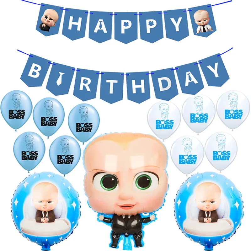 1 Комплект Boss Детские латексные шары BOSS Фольга баллоны Baby Shower для мальчиков и
