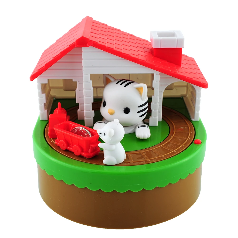 Stealing Coin Cat Mouse Coins Penny Cents Piggy Bank Saving Box Money Box Kid