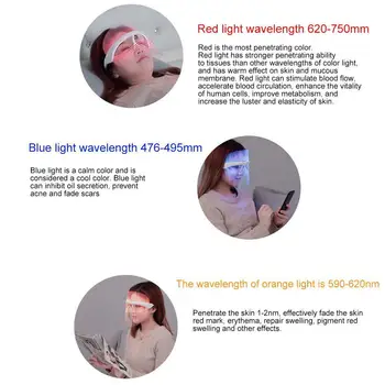 

3 LED Color Therapy Mask Instrument Beauty SPA Acne Tool Moisturizing Elimination Rejuvenation Skin Wrinkles of A5Y7