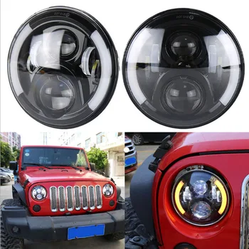 

7 Inch Car Headlight 60W LED White Lamp Amber Turn Signal High Low Beam Round DRL Waterproof For Jeep Wrangler