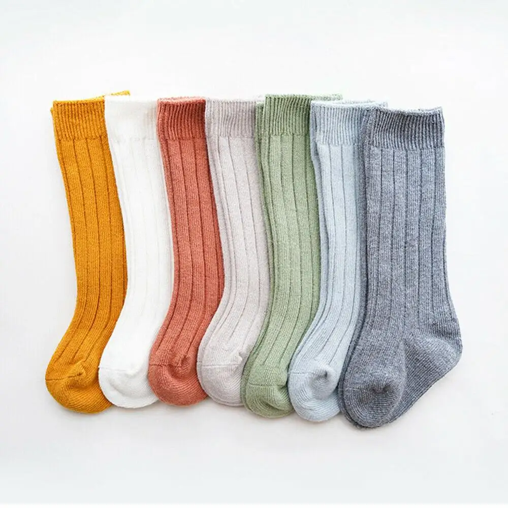 

0-5T High quality Kids Toddler Infant Baby Girls Boys Solid Anti-Slip Knitted Long Stockings Cotton Knee Stockings