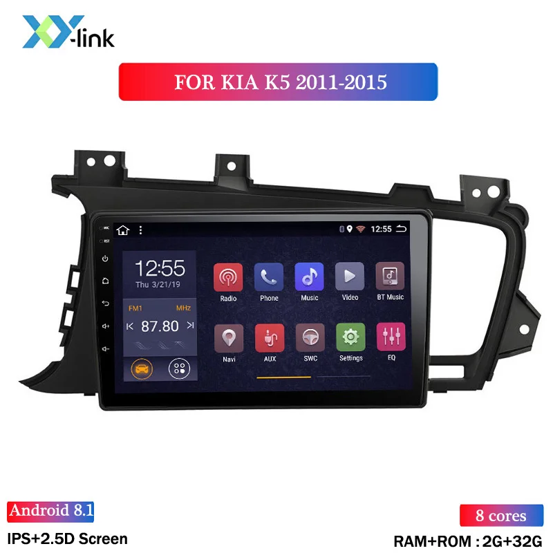 9 дюймов Android 2.5D автомобильный DVD gps для KIA k5 2011- автомобильный Радио gps навигация головное устройство встроенный wifi - Цвет: 8 CORES 2G RAM