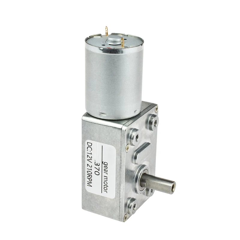 DC 6V 12V 24V 4-210RPM 14mm Shaft Low Speed High Torque Turbine Worm Gear Motor 370 DC Electric Electric Gearbox Reducer Motor
