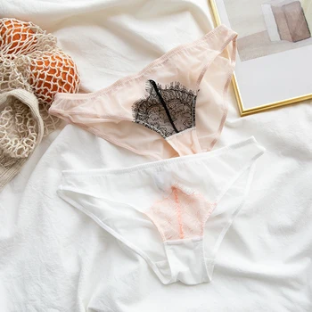 

micro through lace ice bump color underwear cotton bottom fork Japanese girl with lower triangular pants dessous sexy g string