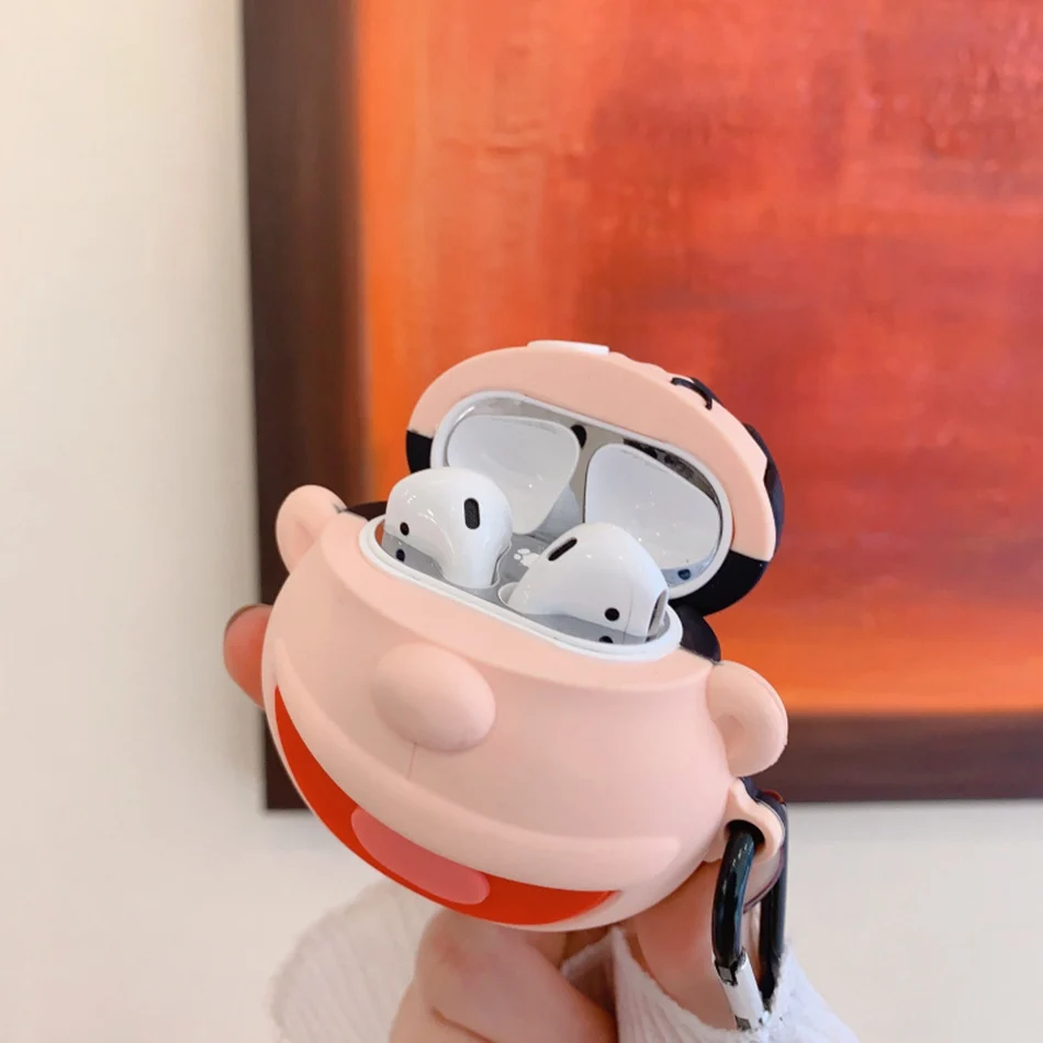 3D наушники в виде кролика чехол для Airpods чехол силиконовый 3D утиный чехол для наушников для Airpods 2 Чехол Для Air pods Earpods Wang Flower