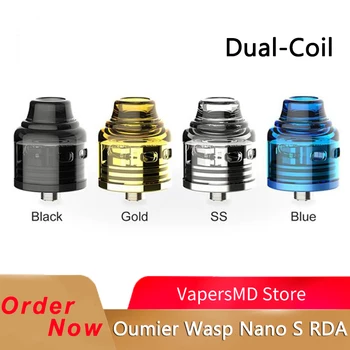 

Pre-order Oumier Wasp Nano S Dual-Coil RDA 25mm Diameters 5ml Large Capacity Aotimzer Fit 510 Ijoy/Geekvape Thread Mod