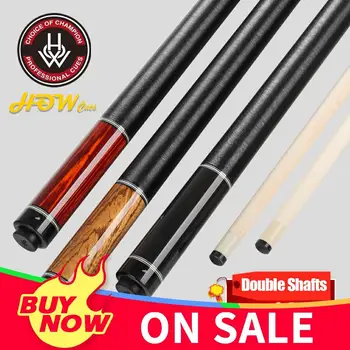 

HOW CUE Double Shafts Billiard Cue $499 Irish Linen Grip Rare Solid 12.8mm M4 Pro Shaft Pool Cue Stick Billard Cue Stick Kit