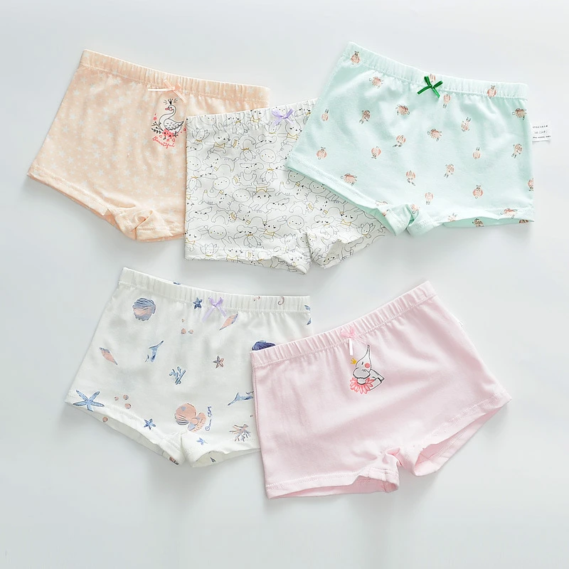 5 шт./лот хлопковое нижнее белье детские трусы боксеры для маленьких девочек и