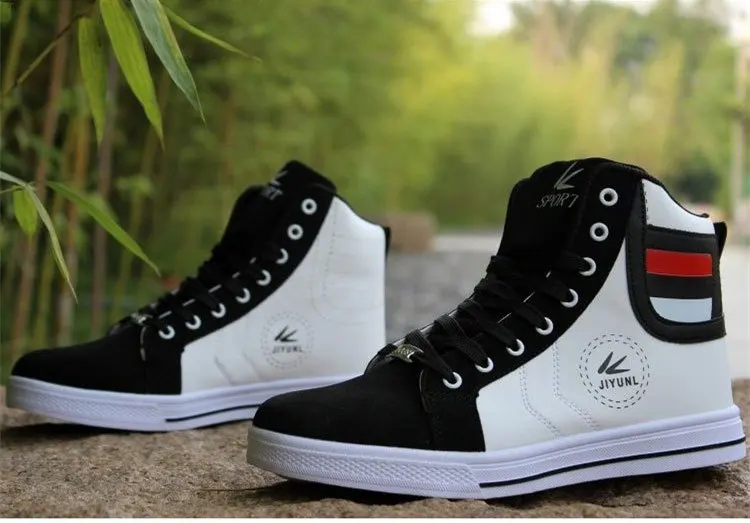 Description Picture 4 of itemMen's White Skateboarding Shoes High Top Flats Sneakers Breathable Street Sports Shoes Hip Hop Walking Shoes Chaussure Homme