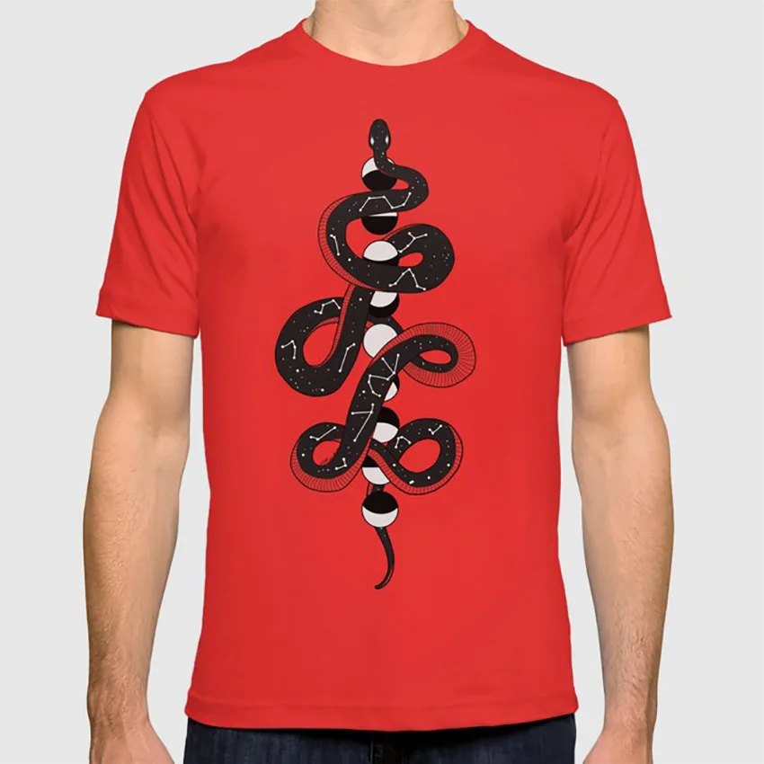 Небесная Луна Snake by Moon Goddess market футболка Луна полнолуние фаз Луны змея змеи Бохо искусство