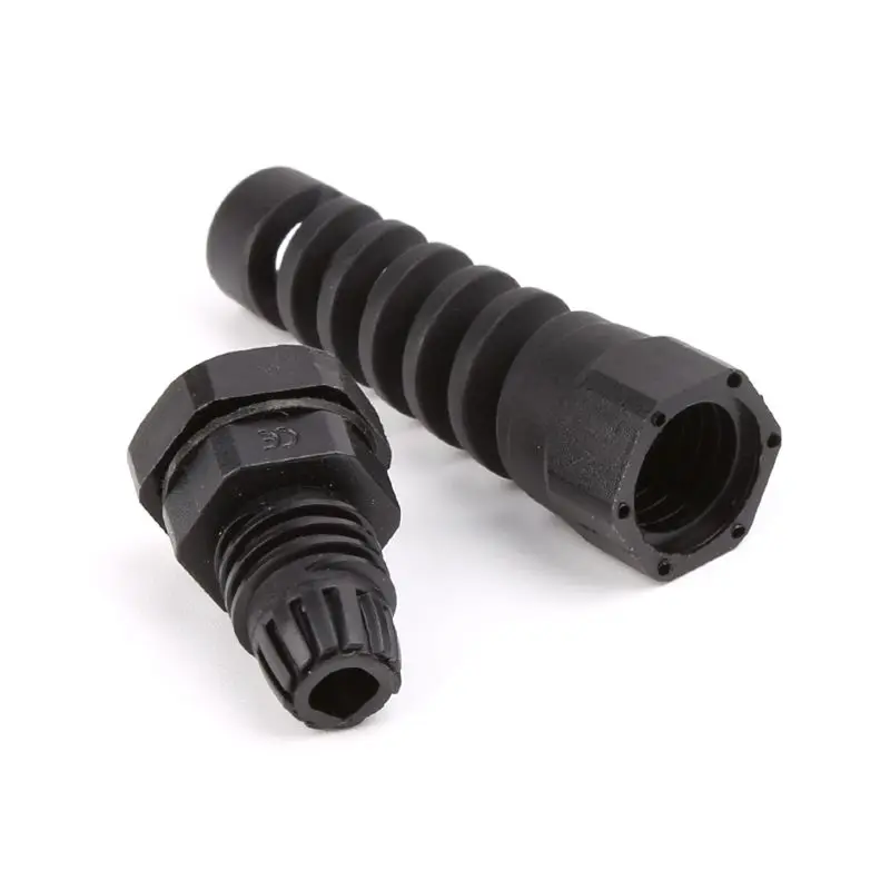 Electrical Connector Cable Gland 10pcs Waterproof M12 PG7 Cable Connectors Spiral Strain Relief Protector