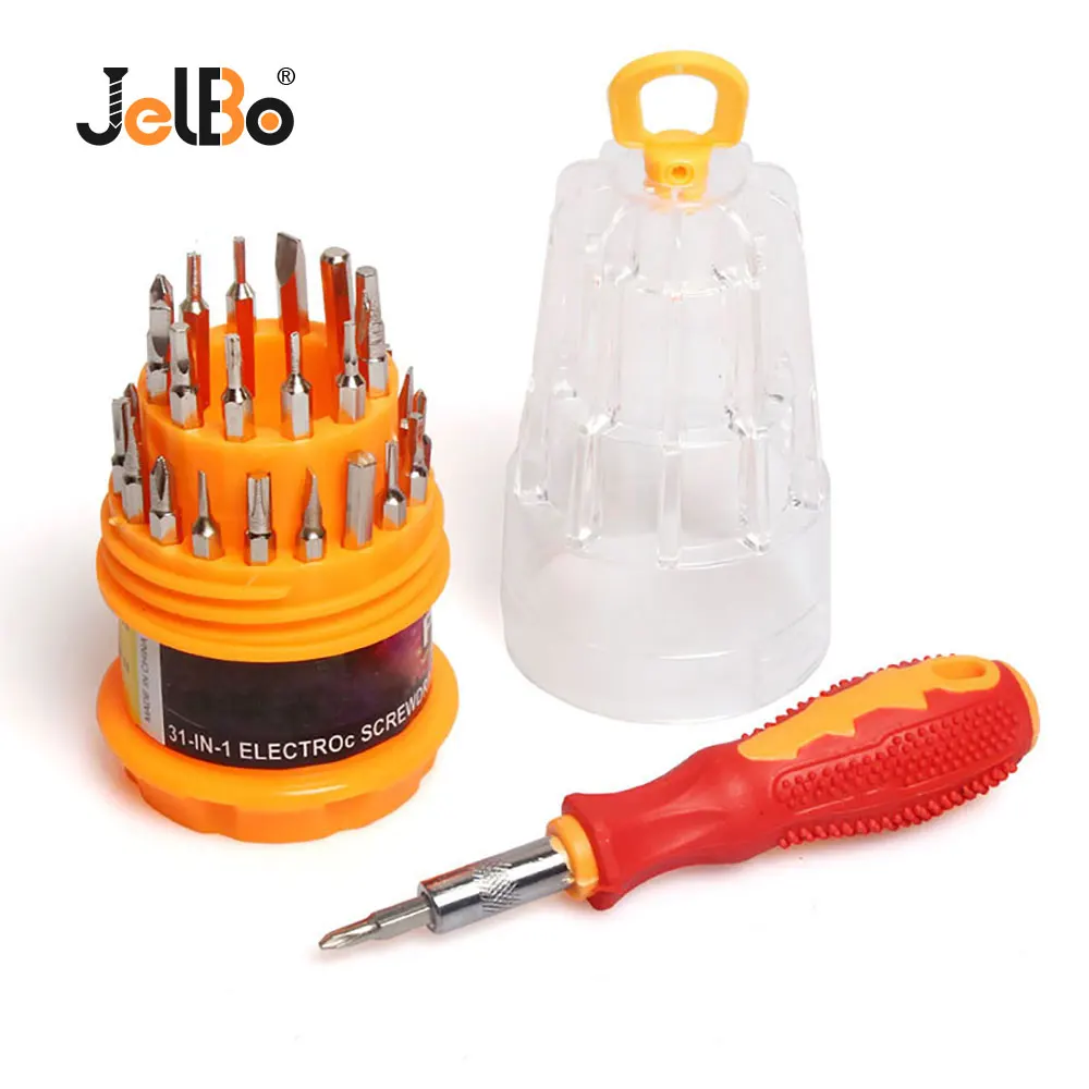 

JelBo 31 in 1 Electronic Multi Screwdriver Mix Slotted Phillips Hex Precise Manual Screw Driver Tool Set Hand Tool