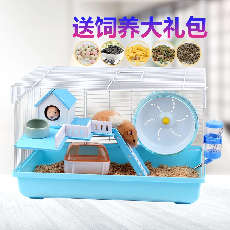 Hamster Cage Double-decker Luxury Villa Castle 47 Foundation Cage Hamster Nest Pets Golden Bear King Oversized Villa
