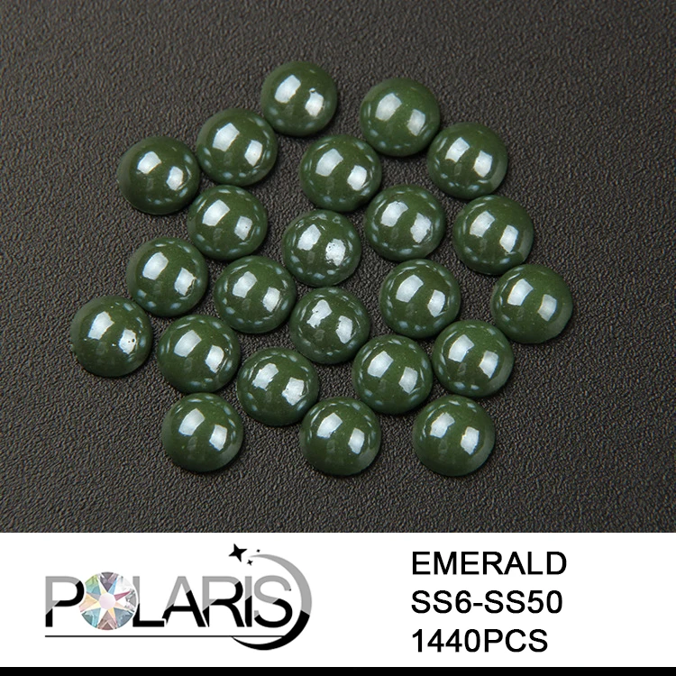 Emerald Polaris AAAAA 42 цвета полукруглый исправление стразы керамическая жемчужина ss10/ss16/ss20/ss30 Стразы железные для одежды аксессуары - Цвет: Emerald