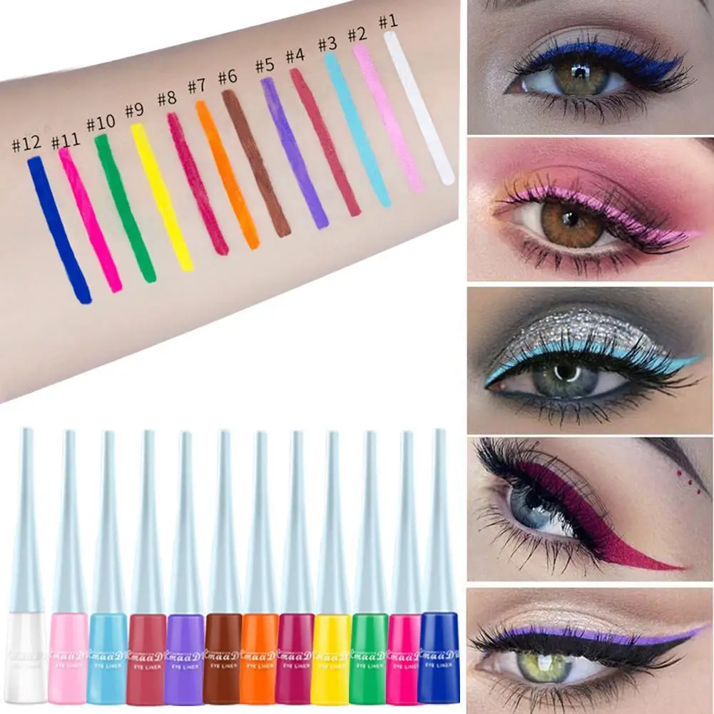 1pc Makeup Colorful Liquid Eyeliner Waterproof Makeup Liquid Eye Liner Neon Blue Green Yellow Green White Matte Liquid Eyeliner 1pc Makeup Colorful Liquid Eyeliner Waterproof Makeup Liquid Eye Liner Neon Blue Green Yellow Green White Matte Liquid Eyeliner