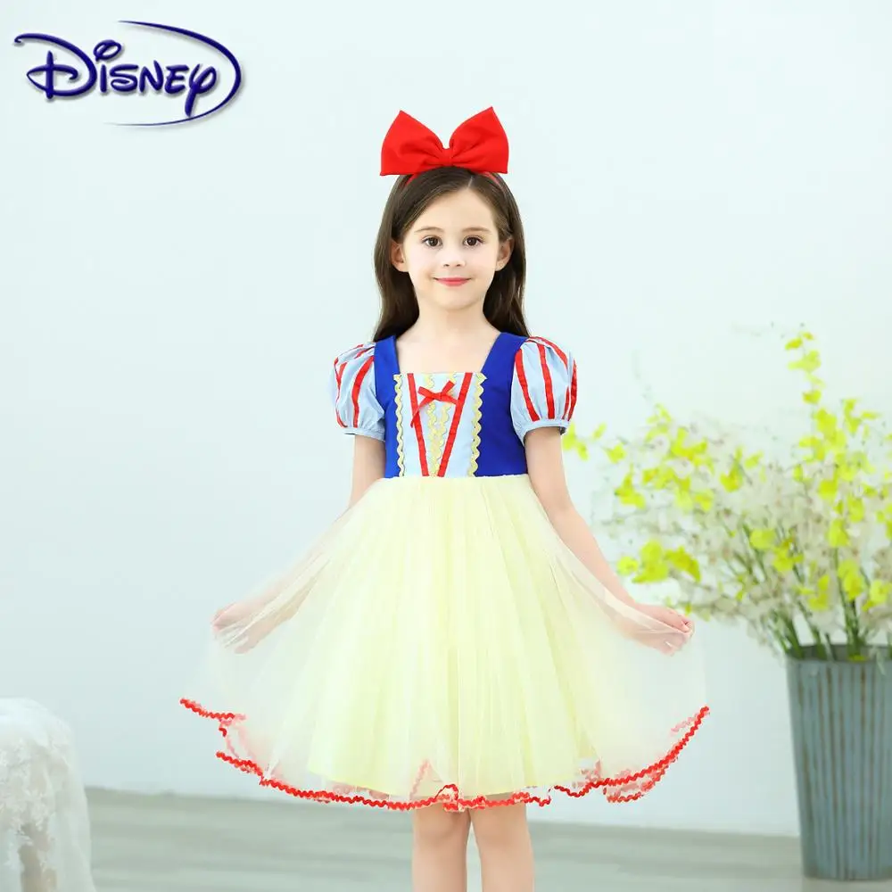 Disney/милое детское платье из хлопка для девочек; сезон лето; новое платье с короткими рукавами и пышными рукавами для костюмированной вечеринки