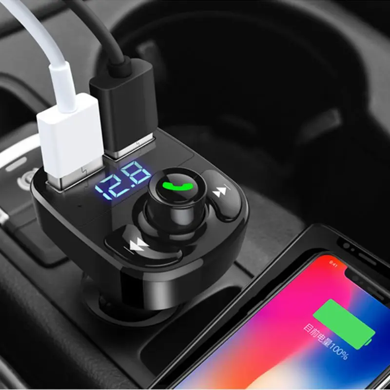 Беспроводной автомобильный Bluetooth fm-передатчик MP3 радио адаптер автомобильное быстрое USB зарядное устройство qyh