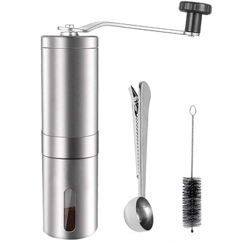 

Manual Coffee Grinder,Adjustable Conical Burr Brushed Stainless Steel Coffee Beans Manual Grinder Portable Travel And Handheld M