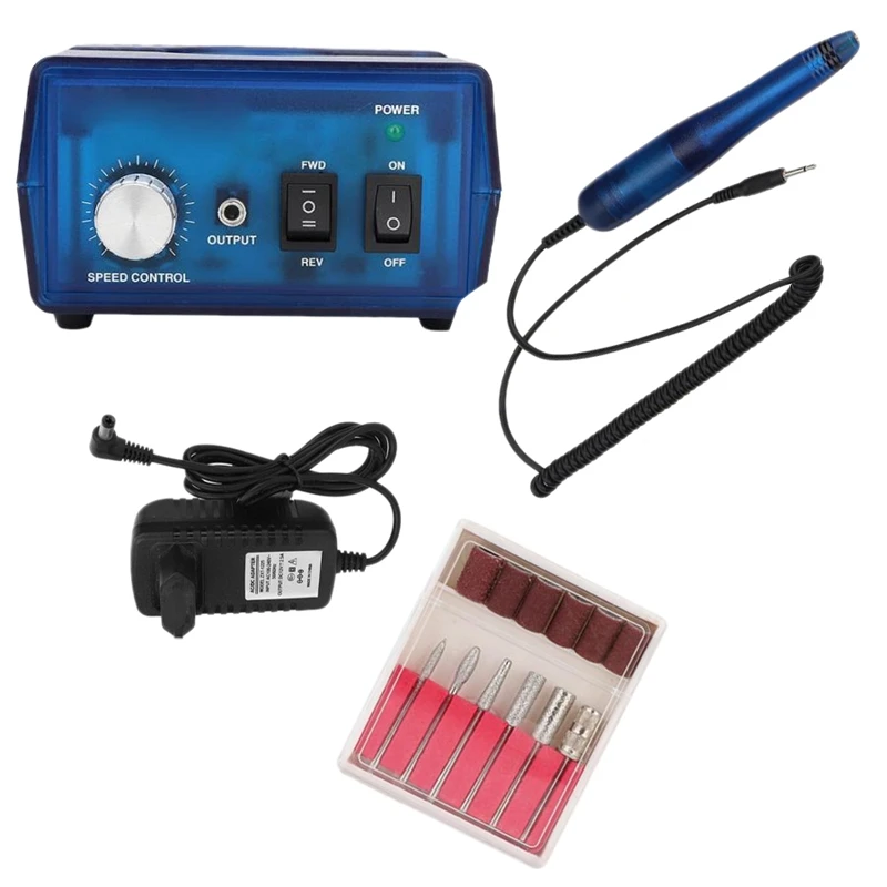 Электрический Фрезер для ногтей, фрезерный станок для маникюра, педикюра, напильники, набор инструментов, полировщик для ногтей, шлифовальный станок для остекления, 20000 ОБ/мин
