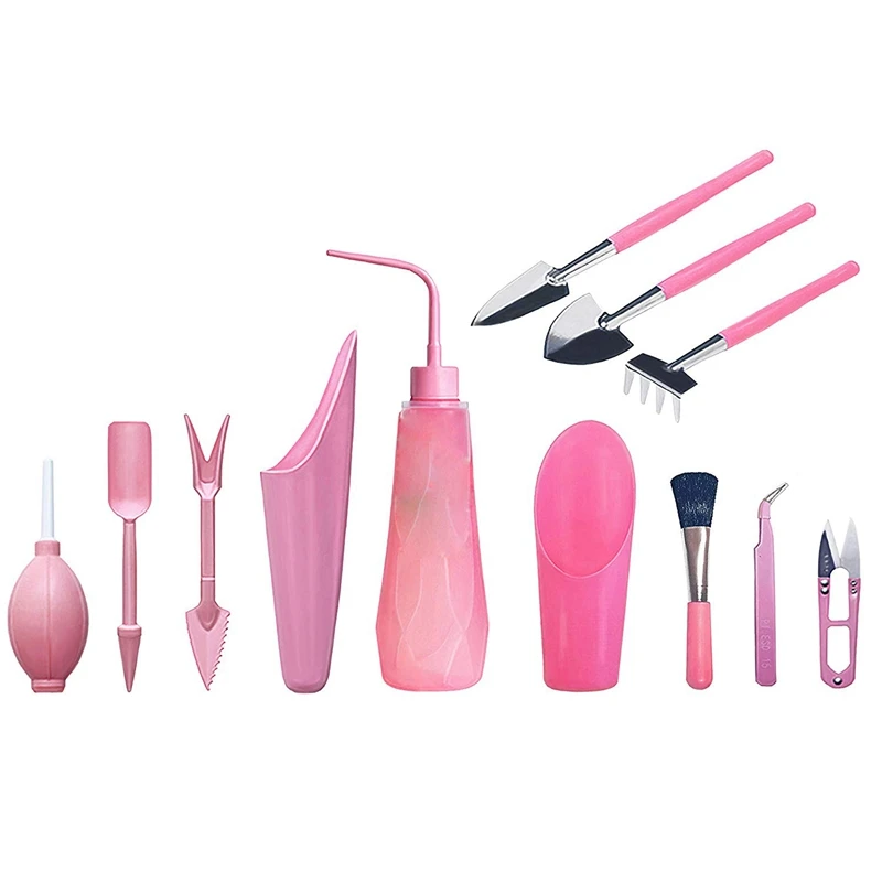 

ELEG-12 Pieces Mini Garden Hand Transplanting Succulent Tools Miniature Planting, Set for Indoor Fairy Care, Potting, Cactus, Ho