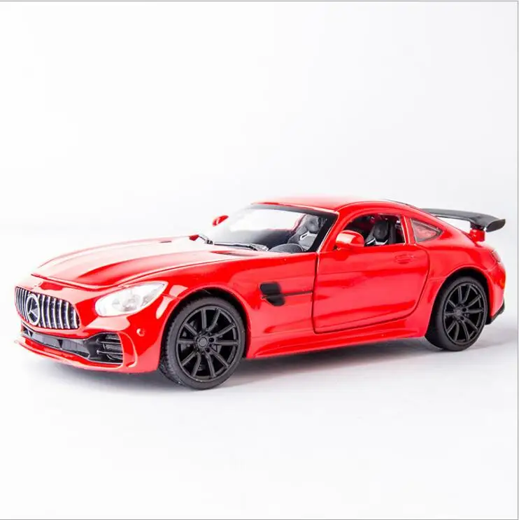 1:32 Масштаб mercedes Модель гоночного автомобиля Модель автомобиля игрушка для mercedes Benz AMG GTR спортивный автомобиль металлический игрушечный автомобиль для детей подарок с оригиналом - Цвет: Зеленый