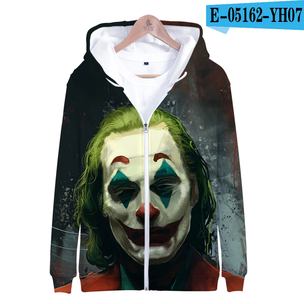 Джокер из фильма Joker Joaquin Phoenix Arthur Fleck 3d принт молния толстовка с капюшоном Мужская/женская повседневная одежда на молнии - Цвет: YH07