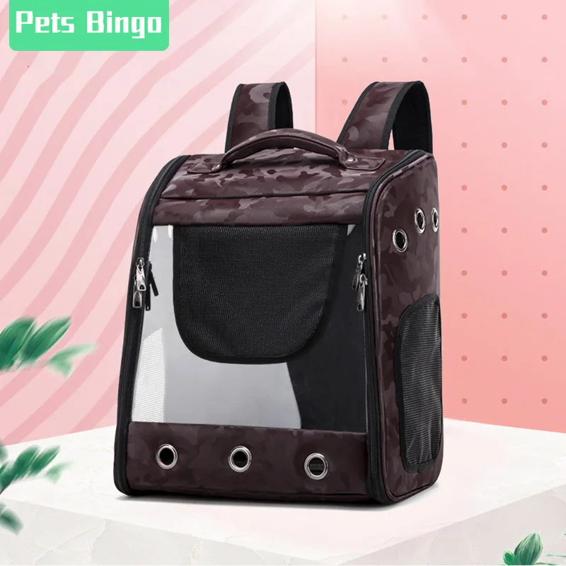 

Pets Bingo Breathable Dog Bag Portable Zipper Mesh Cat Backpack PU Travel Carrier Packbag Suitable for<4kg Pet Supplies