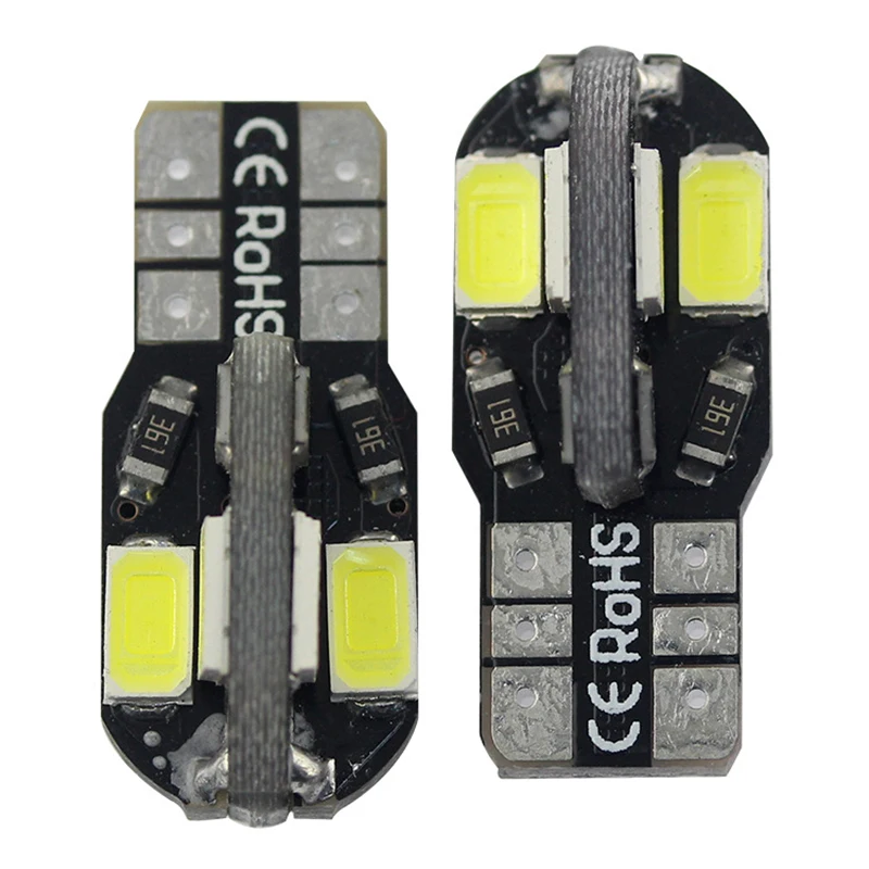 T10 LED 자동차 너비 램프 화이트 라이트, 캔버스 5730, 8SMD12V, 자동차 LED 전구, 사이드 웨지 라이트, 450LM, 자동차 라이센스 라이트