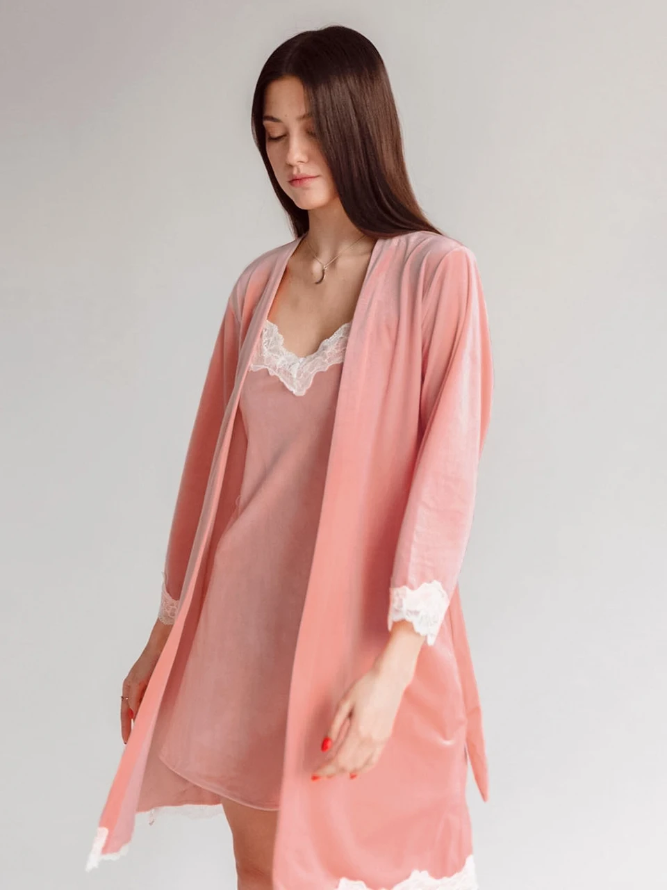 Pajamas For Women Bathrobes Set Woman 2 Pieces Orange Sleepwear Sexy