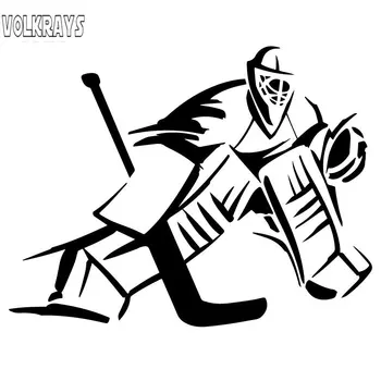 

Volkrays Fashion Car Sticker Goalkeeper Ice Hockey Player Accessories Reflective Waterproof Vinyl Decal Black/Silver,13cm*17cm