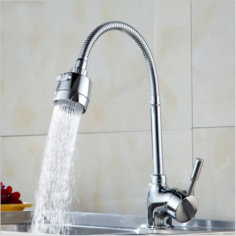 Electroplating head Смеситель для кухни с поворотом на 360 градусов, трехходовой кран для горячей и холодной воды, смеситель для ванной комнаты, смеситель для раковины, кран для мытья овощей - Цвет: Electroplating head