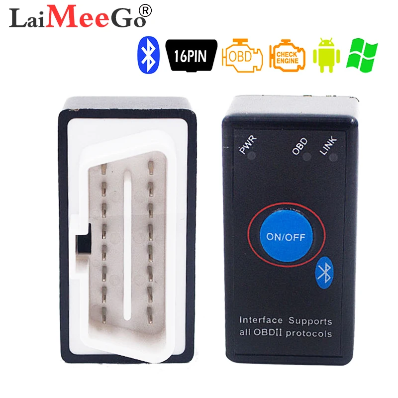 Супер Мини ELM327 Bluetooth ELM 327 переключатель питания V2.1 Кнопка ВКЛ/ВЫКЛ OBD2