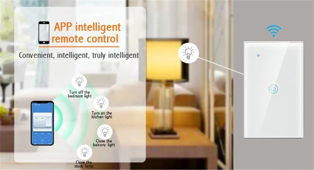 Lonsonho Wifi смарт-коммутатор Tuya Smartlife беспроводной пульт дистанционного управления 1 2 3 банда US Сенсорная панель Переключатель совместимый с Alexa Google Home