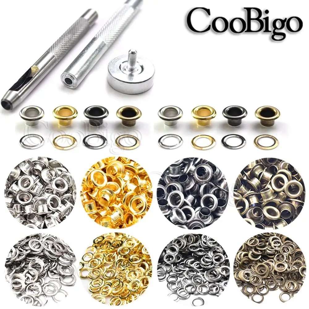 5mm Metal Eyelet with Washer Eyelet & Grommet Hole Puncher Installing Mould Tool Kit For Shoe Clothes DIY Leathercraft Accessory eyelet punch tool set,eyelet grommet ring,eyelet grommet ring kit,grommet eyelet kit,grommet punch tool,grommet tool kit,grommet tool,screw back eyelets,eyelet grommet dies,metal eyelet buttons