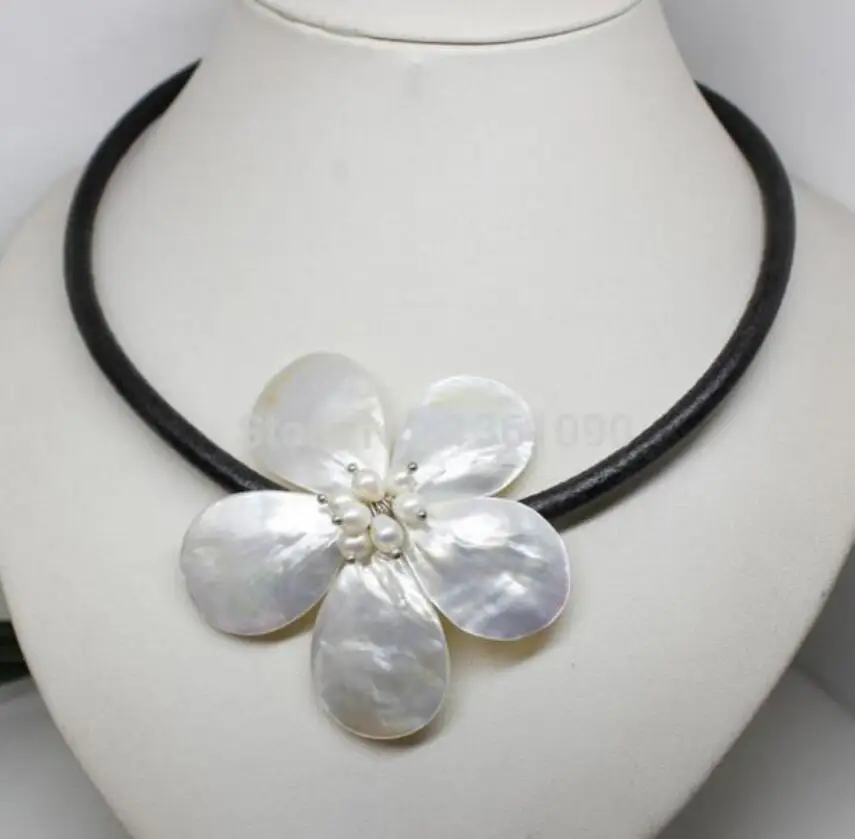 Ювелирные изделия жемчужное ожерелье цепочка белая раковина перламутр белое