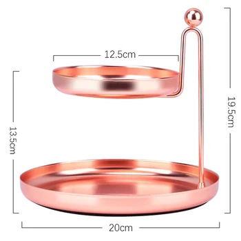 

Decoration Storage Tray Double Layer Wrought Iron Rack Food Holder Tool