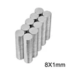 50~1200PCS 8x1 mm Powerful Strong Magnetic Magnet 8mmx1mm Permanent Neodymium Magnet disc 8x1mm Fridge Small Round Magnet 8*1 mm ► Photo 2/6