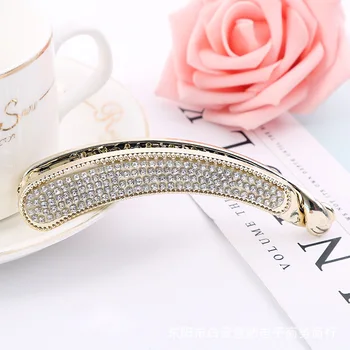 

New fashion Girls Luxury Shining rhinestones Banana Barrettes Hair Claws Hair Accessories For Women Headwear