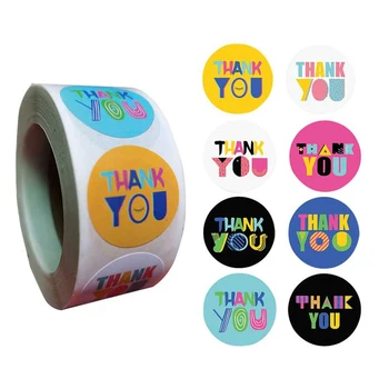 

500Pcs/Roll Thank You Labels Stickers 1.5 Inch Round Stickers Envelope Seals Labels For Cards Gift Box Candy Bags Party Favors