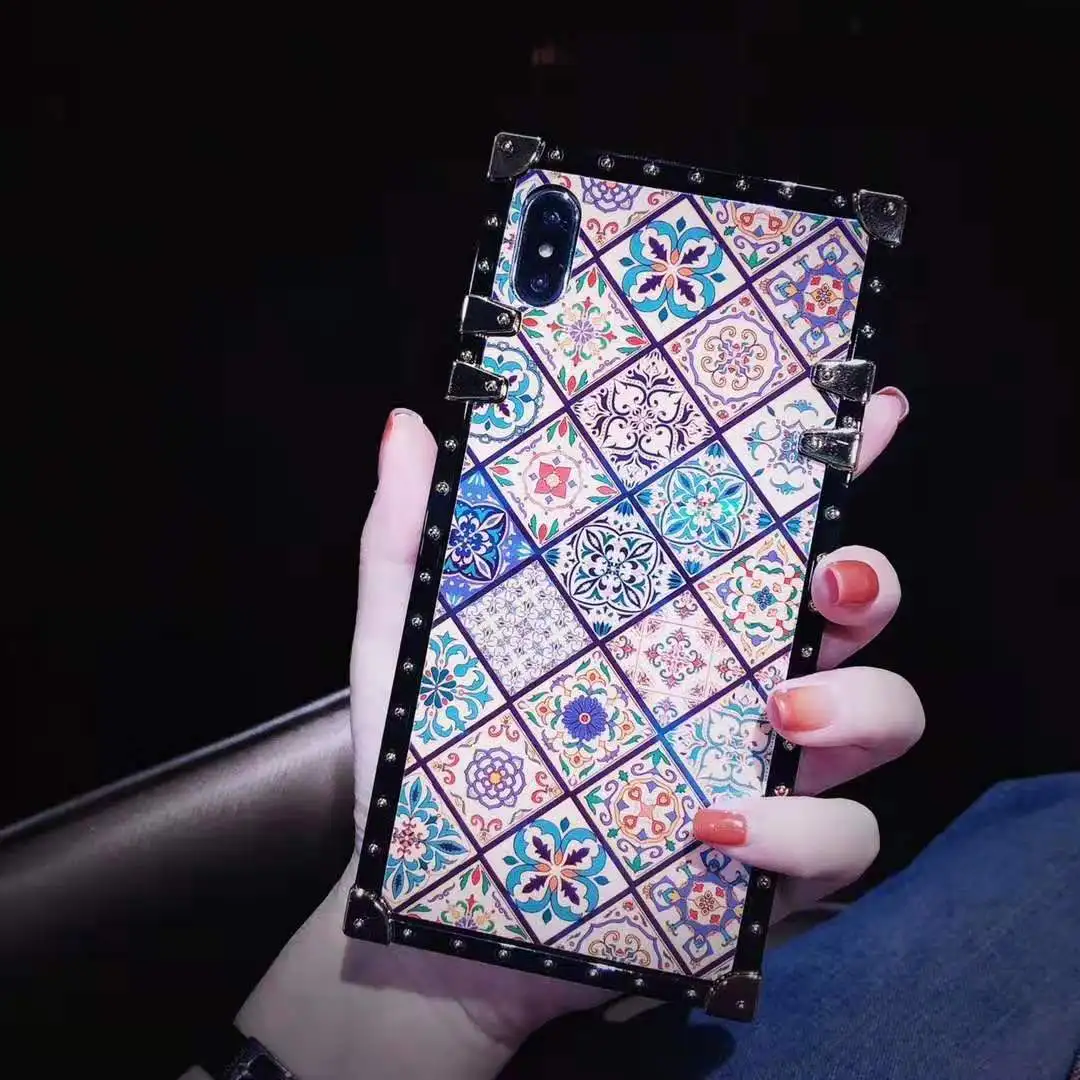 Квадратный прямоугольный Мобильный Корпус для XiaoMi 9 K20 Pro градиентная Радужная Вспышка порошок пчела RedMi Note 7 Pro богемный стиль оболочка