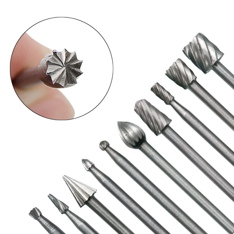 

Jewii CNC Tool Grinders Accessories High Speed Carbide Cutter Rotary File Woodworking Milling Cutter Polishing Head 3.1mm