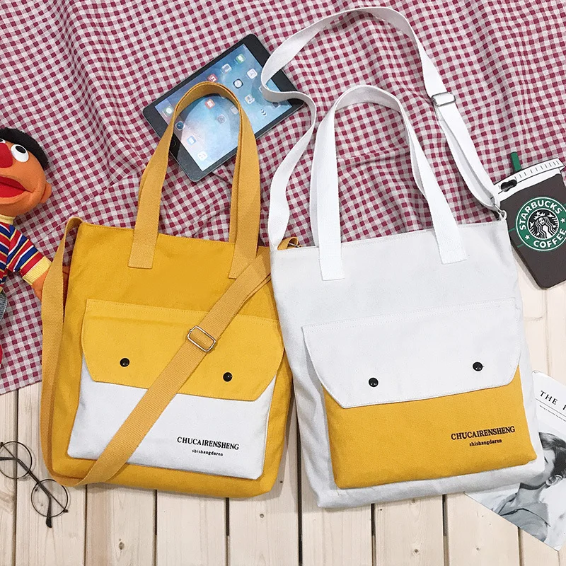 Сумка через плечо Холщовая Сумка через одно плечо для женщин Повседневная Уличная Холщовая Сумка оптом Корейская сумка для покупок