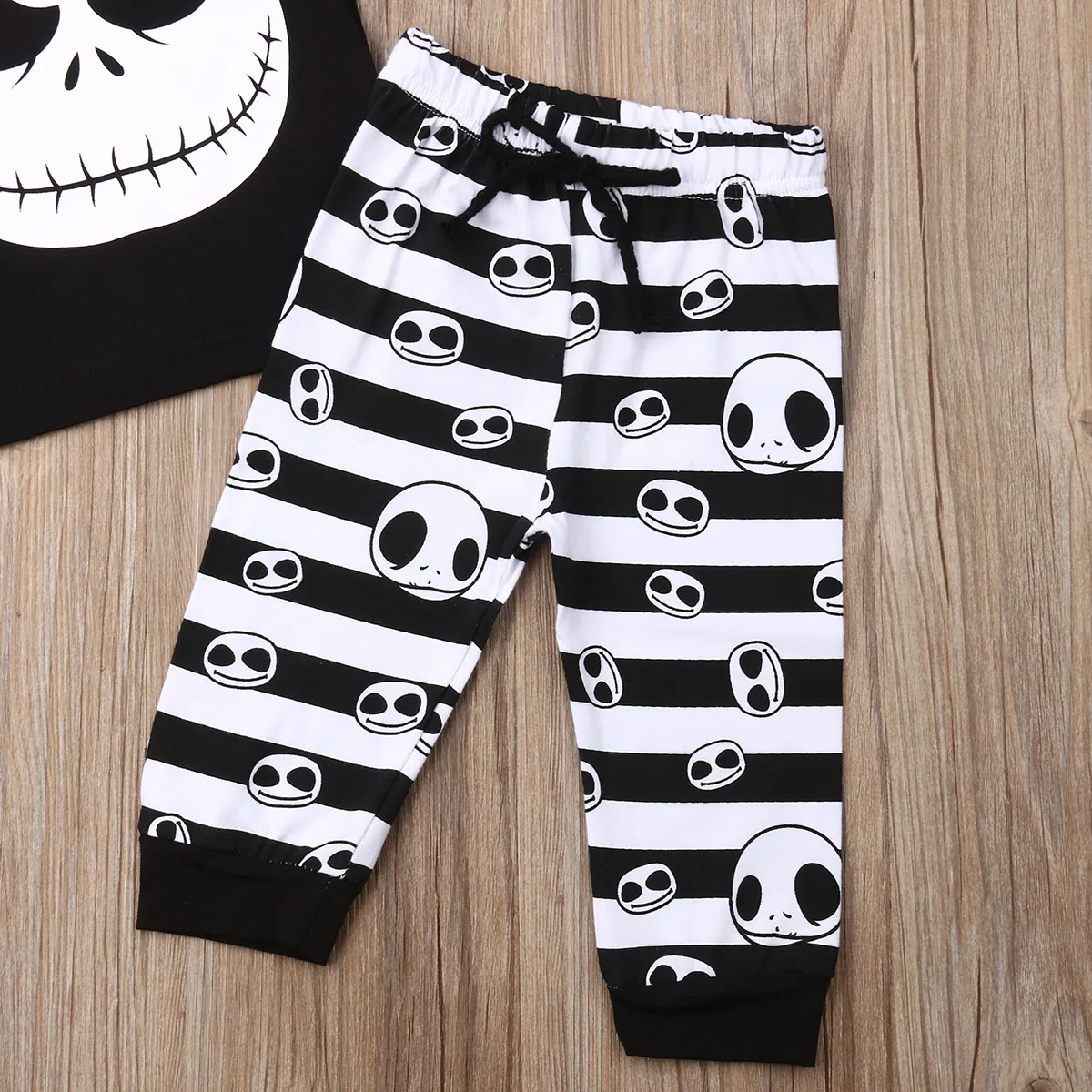 Halloween Costumes Newborn Infant Baby Boy Printed Short Sleeve T-shirt Top+Striped Pants 2pcs Outfits Casual Baby Clothing 1-3Y