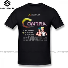 Contra футболка с коротким рукавом Классическая футболка забавная графическая Хлопковая мужская футболка больших размеров