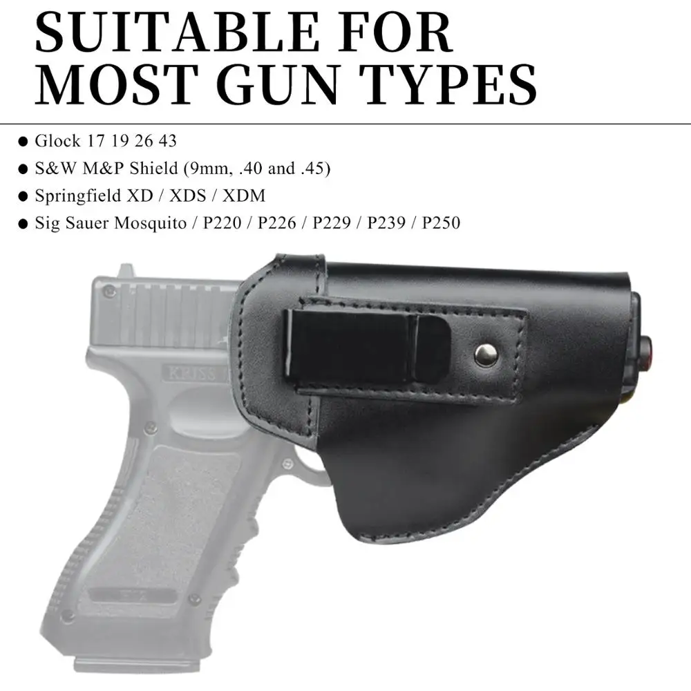 VAPANDA IWB пистолет кобура Сплит кожа скрытый пистолет кобура для Glock 17 19 22 23 31 32 S& W SD9 Sig Sauer P226 P229 P250