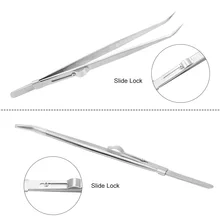 Изогнутый наконечник Presicion для ювелирных изделий электронный промышленный Пинцет Скользящий замок Регулируемый пинцет антистатические нержавеющая сталь