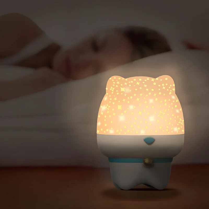 

Cute Pet Starry Sky Projection Lamp Rotating Small Night Lamp Send Valentine' Children Bluetooth Audio Gift Customization