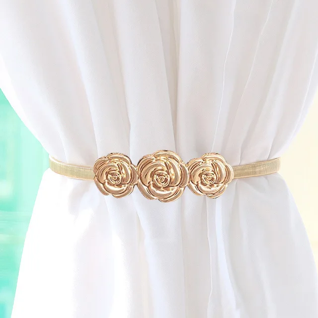 ⚡️Metal Curtain Clip Tieback Buckle Clips Curtain Holders Golden Silver Color Leaves Bow Elk Buckle Tie Back Curtain Accessories Rose gold