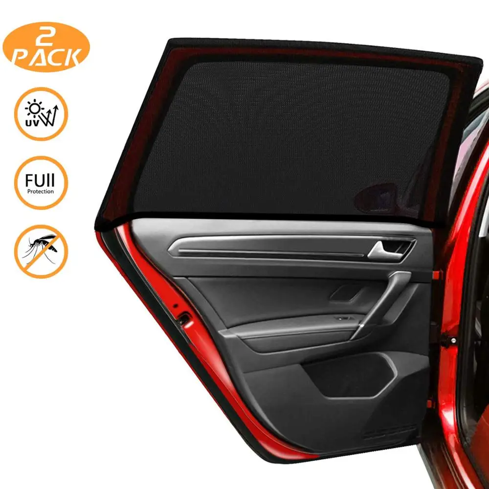 

2 Pack Car Rear Side Door Back Window Sun Shade UV Protection Sunshade Anti-mosquito Net Mesh Curtain For Sedan SUV MPV 125*60cm